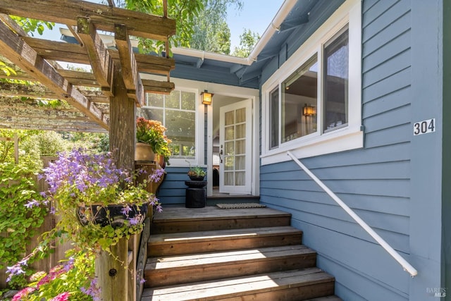 304 Laurel Way, Mill Valley, CA 94941 - view of exterior entry featuring a pergola