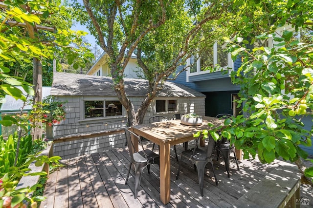 304 Laurel Way, Mill Valley, CA 94941 - wooden terrace featuring outdoor dining area