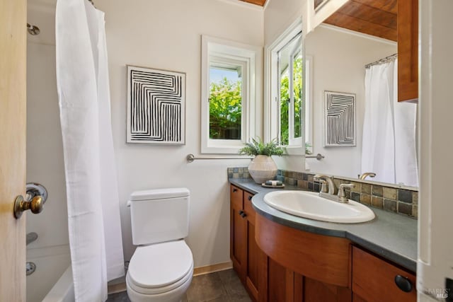304 Laurel Way, Mill Valley, CA 94941 - bathroom with vanity, shower / tub combo with curtain, and tile patterned floors