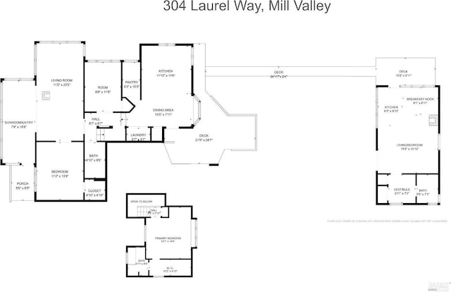 304 Laurel Way, Mill Valley, CA 94941 - view of room layout