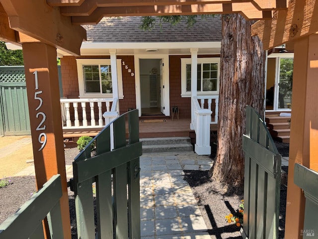 1529 San Anselmo Ave Unit A B, San Anselmo, CA 94960 - entrance to property with roof with shingles and covered porch