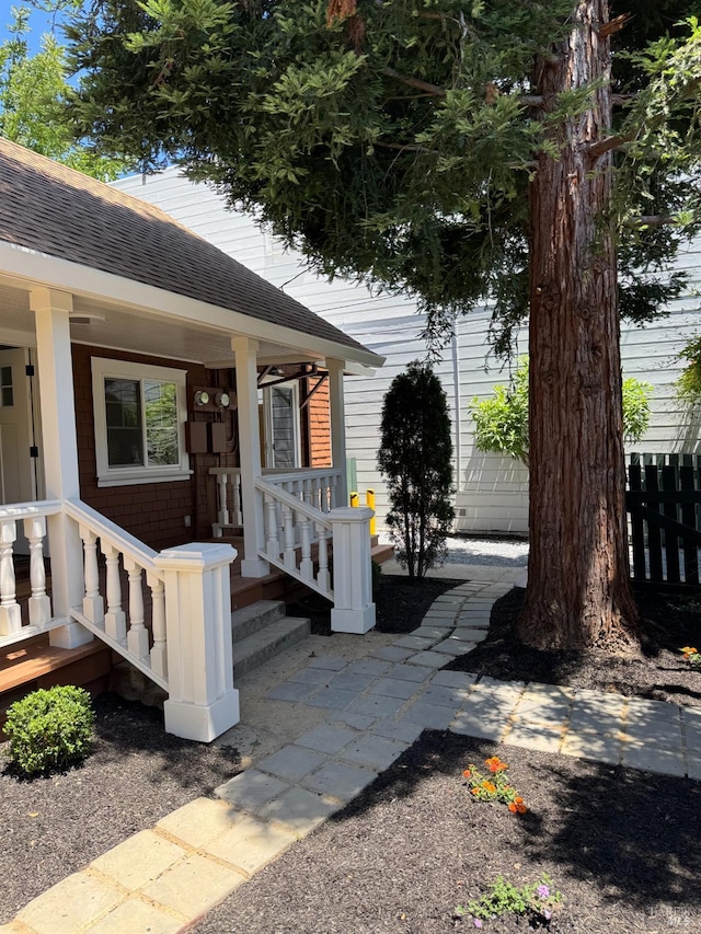 1529 San Anselmo Ave Unit A B, San Anselmo, CA 94960 - entrance to property with roof with shingles and covered porch
