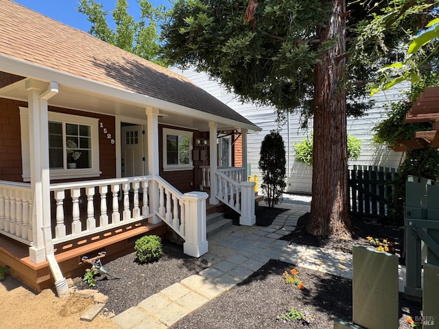 1529 San Anselmo Ave Unit A B, San Anselmo, CA 94960 - entrance to property featuring roof with shingles and a porch