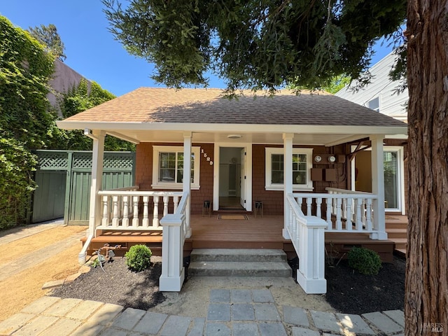 1529 San Anselmo Ave Unit A B, San Anselmo, CA 94960 - view of front facade with a shingled roof and covered porch