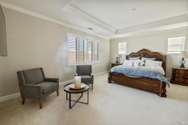 5340 Discovery Way, Fairfield, CA 94533 - carpeted bedroom with ornamental molding, a tray ceiling, and baseboards