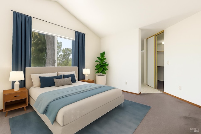 404 Mellowood Ct, Suisun City, CA 94585 - bedroom featuring lofted ceiling and carpet flooring