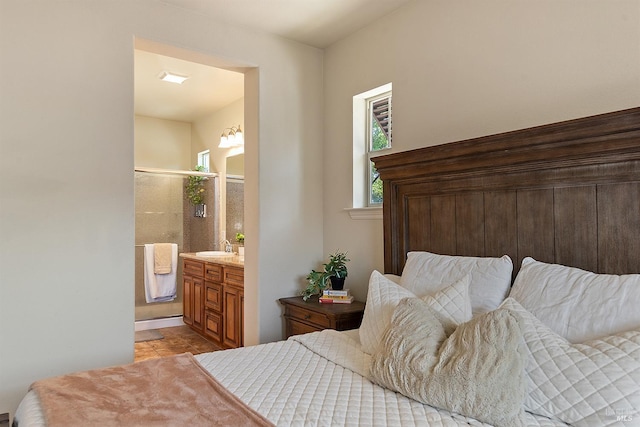 180 Healdsburg Ave Unit B, Cloverdale, CA 95425 - bedroom with light tile patterned flooring and ensuite bath