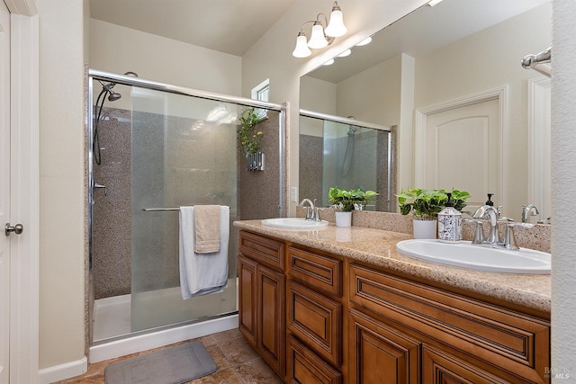 180 Healdsburg Ave Unit B, Cloverdale, CA 95425 - full bathroom featuring double vanity and a shower stall