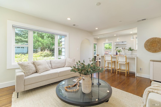 210 San Francisco Blvd, San Anselmo, CA 94960 - living room featuring wood finished floors and recessed lighting