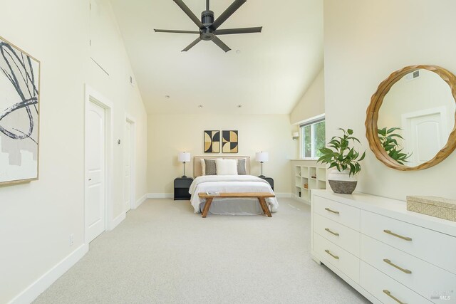 210 San Francisco Blvd, San Anselmo, CA 94960 - bedroom featuring light colored carpet and high vaulted ceiling