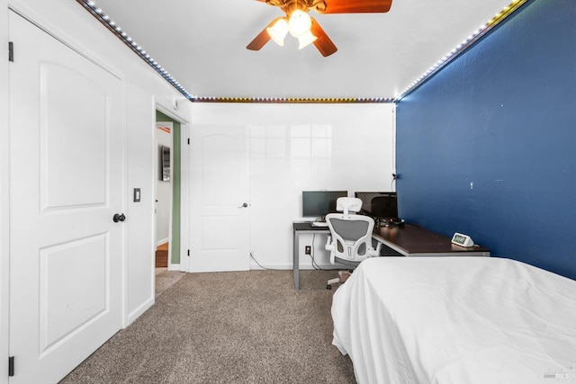 216 Walnut St, Suisun City, CA 94585 - bedroom featuring carpet flooring, a desk, and ceiling fan