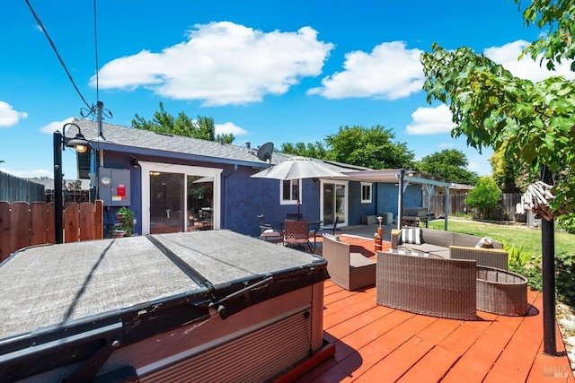 216 Walnut St, Suisun City, CA 94585 - deck featuring a fenced backyard and an outdoor hangout area