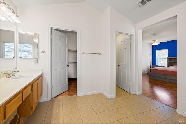 2131 Hailstone Way, Antioch, CA 94509 - ensuite bathroom with vaulted ceiling, vanity, healthy amount of natural light, and tile patterned floors