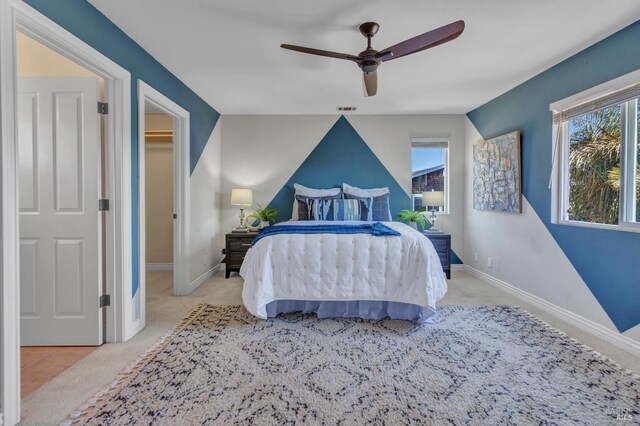 1130 W 9th St, Benicia, CA 94510 - carpeted bedroom with a ceiling fan and a spacious closet