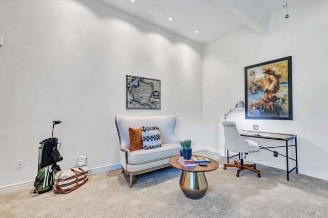 1130 W 9th St, Benicia, CA 94510 - office with carpet flooring, beam ceiling, and recessed lighting