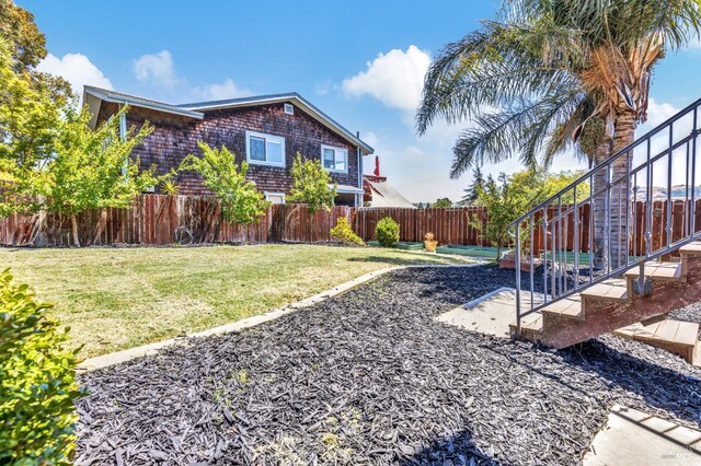 1130 W 9th St, Benicia, CA 94510 - fenced backyard with stairs