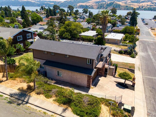 1130 W 9th St, Benicia, CA 94510 - aerial perspective of suburban area featuring a water and mountain view