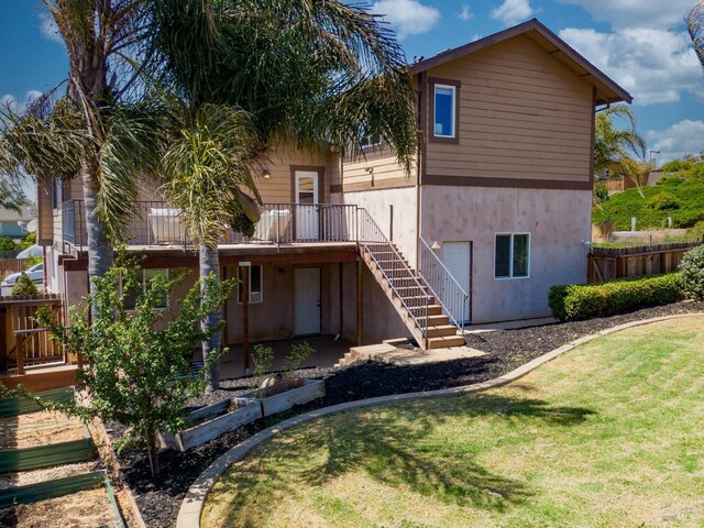 1130 W 9th St, Benicia, CA 94510 - rear view of property featuring stairs and a deck