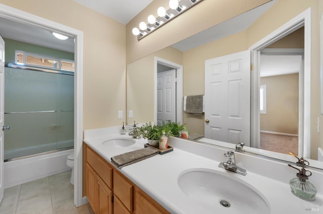 479 Jasper Ct, Benicia, CA 94510 - bathroom with double vanity, combined bath / shower with glass door, and tile patterned floors