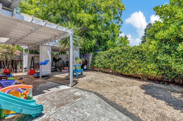 2720 Laurel St, Napa, CA 94558 - fenced backyard featuring a patio area and a pergola