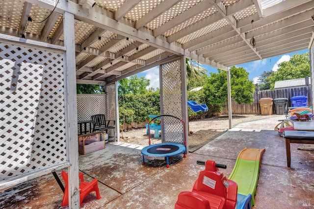 2720 Laurel St, Napa, CA 94558 - fenced backyard featuring a fire pit, a patio, and a pergola
