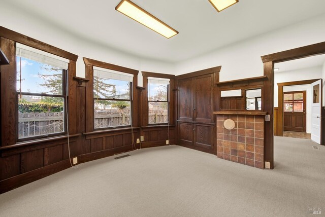 1763 2nd St, Napa, CA 94559 - empty room with light carpet and wood walls