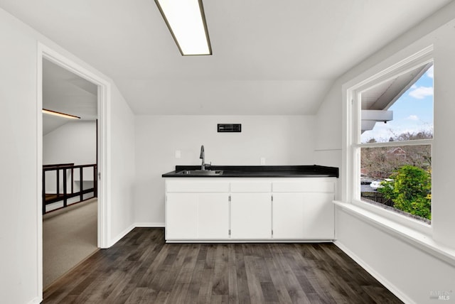 1763 2nd St, Napa, CA 94559 - indoor wet bar featuring dark wood finished floors and vaulted ceiling