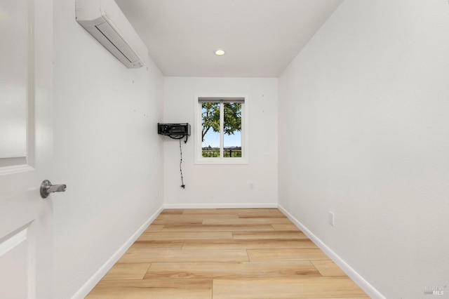 2290 Woolsey Rd, Fulton, CA 95439 - spare room featuring a wall mounted AC, light wood-style flooring, and recessed lighting
