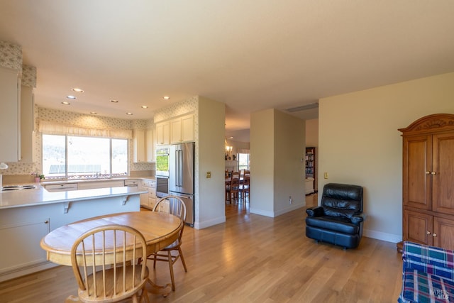 6327 Meadowridge Dr, Santa Rosa, CA 95409 - dining area with light wood-type flooring and recessed lighting