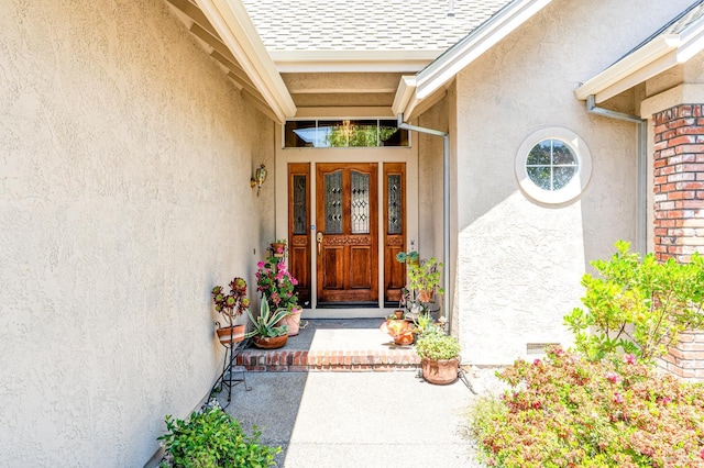 6327 Meadowridge Dr, Santa Rosa, CA 95409 - property entrance featuring stucco siding and roof with shingles