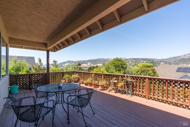 6327 Meadowridge Dr, Santa Rosa, CA 95409 - deck featuring a mountain view and outdoor dining area