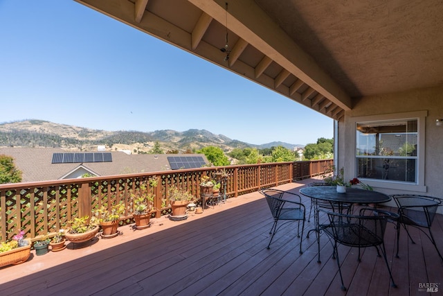 6327 Meadowridge Dr, Santa Rosa, CA 95409 - deck featuring a mountain view and outdoor dining area