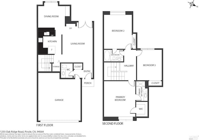 1255 Oak Ridge Ln, Pinole, CA 94564 - view of floor plan / room layout