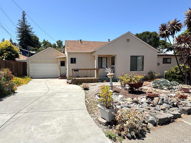 716 Mountain View Ave, Petaluma, CA 94952 - ranch-style house with driveway, a garage, and stucco siding