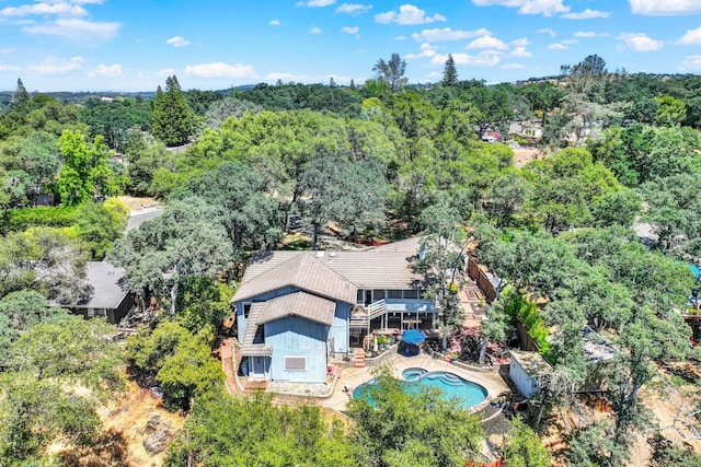 2588 King Edward Ct, El Dorado Hills, CA 95762 - aerial view of property and surrounding area featuring a forest
