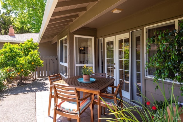 406 White Oak Dr, Santa Rosa, CA 95409 - view of patio featuring french doors and outdoor dining space