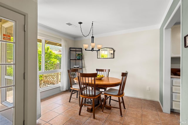 406 White Oak Dr, Santa Rosa, CA 95409 - dining space with a chandelier and light tile patterned floors