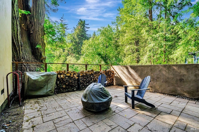 2685 Austin Creek Rd, Cazadero, CA 95421 - view of patio featuring a fire pit