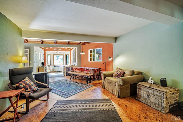2685 Austin Creek Rd, Cazadero, CA 95421 - living room featuring wood finished floors and beam ceiling