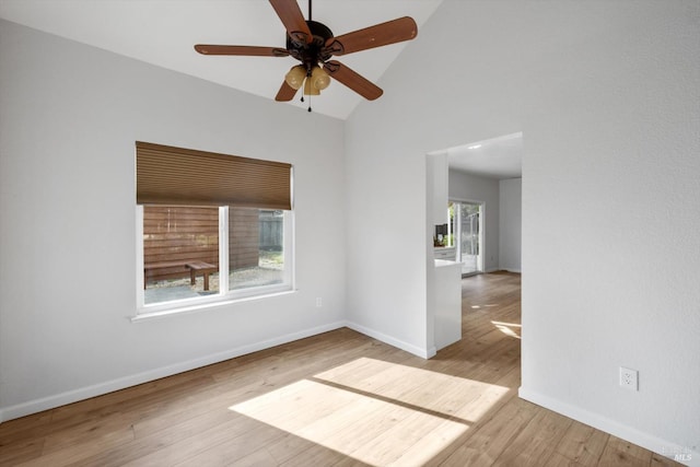 766 Calico Trl, Vacaville, CA 95687 - unfurnished room featuring wood finished floors, ceiling fan, and high vaulted ceiling