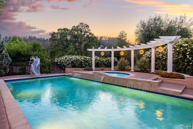 3439 Selene Ct, Santa Rosa, CA 95404 - view of swimming pool featuring a water slide and an in-ground hot tub