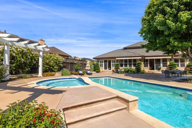 3439 Selene Ct, Santa Rosa, CA 95404 - view of swimming pool featuring an in-ground hot tub, a patio area, and a pergola