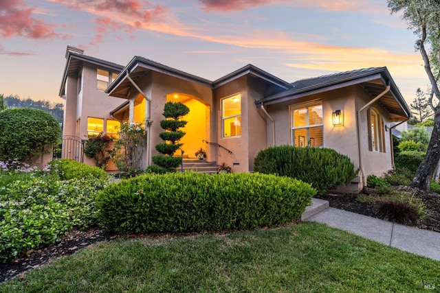 3439 Selene Ct, Santa Rosa, CA 95404 - view of front facade with stucco siding and a front yard