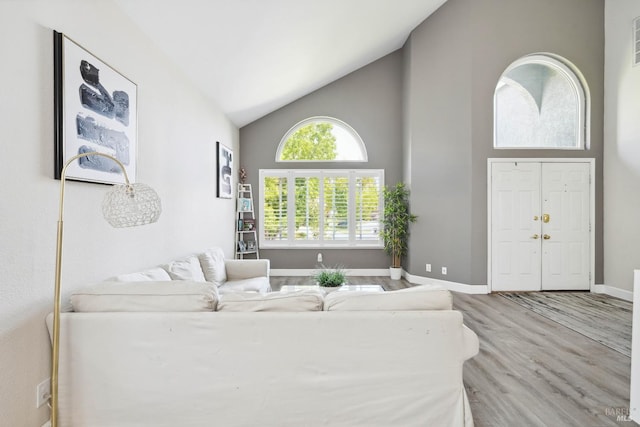1105 Coulter Ct, Fairfield, CA 94533 - living area with high vaulted ceiling and wood finished floors