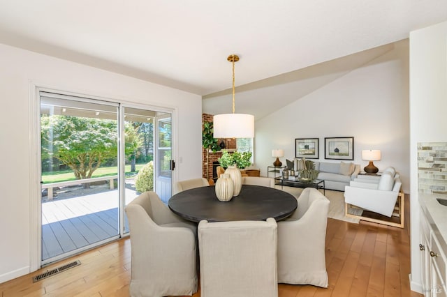 378 Miramonte Pl, Santa Rosa, CA 95409 - dining space featuring light wood-style floors and vaulted ceiling