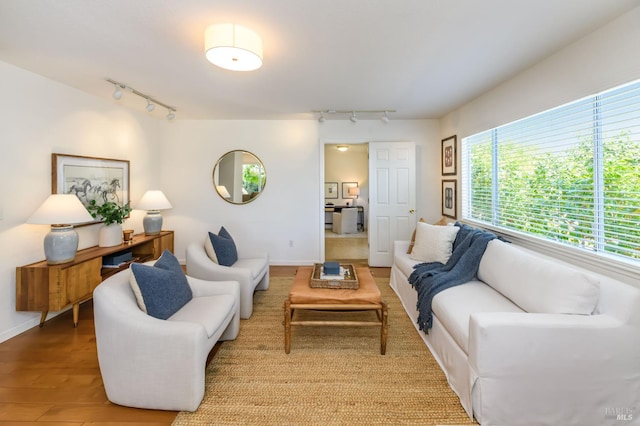 378 Miramonte Pl, Santa Rosa, CA 95409 - living room featuring rail lighting and light wood-style flooring