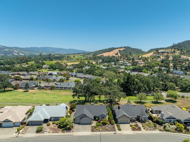 378 Miramonte Pl, Santa Rosa, CA 95409 - aerial perspective of suburban area featuring a mountainous background