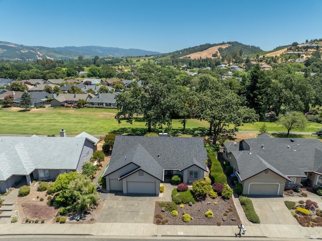 378 Miramonte Pl, Santa Rosa, CA 95409 - aerial perspective of suburban area featuring a mountain backdrop