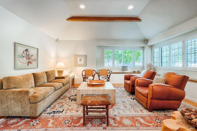 616 Wild Oak Dr, Santa Rosa, CA 95409 - living area with vaulted ceiling, wood finished floors, and recessed lighting