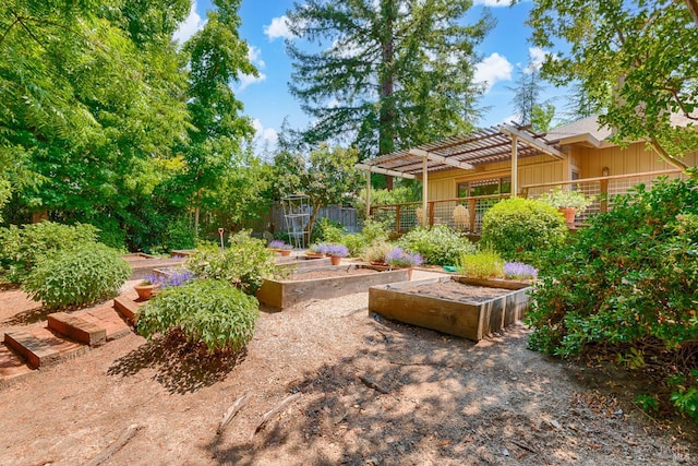 616 Wild Oak Dr, Santa Rosa, CA 95409 - view of patio featuring a vegetable garden and a pergola